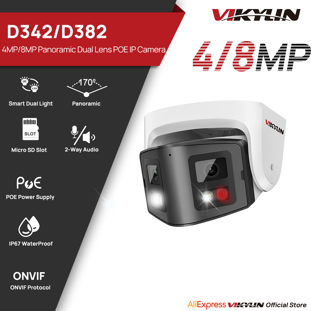 Home Security System Hikvision - Vikylin Panoramik 4/8MP Çift Lensli Akıllı