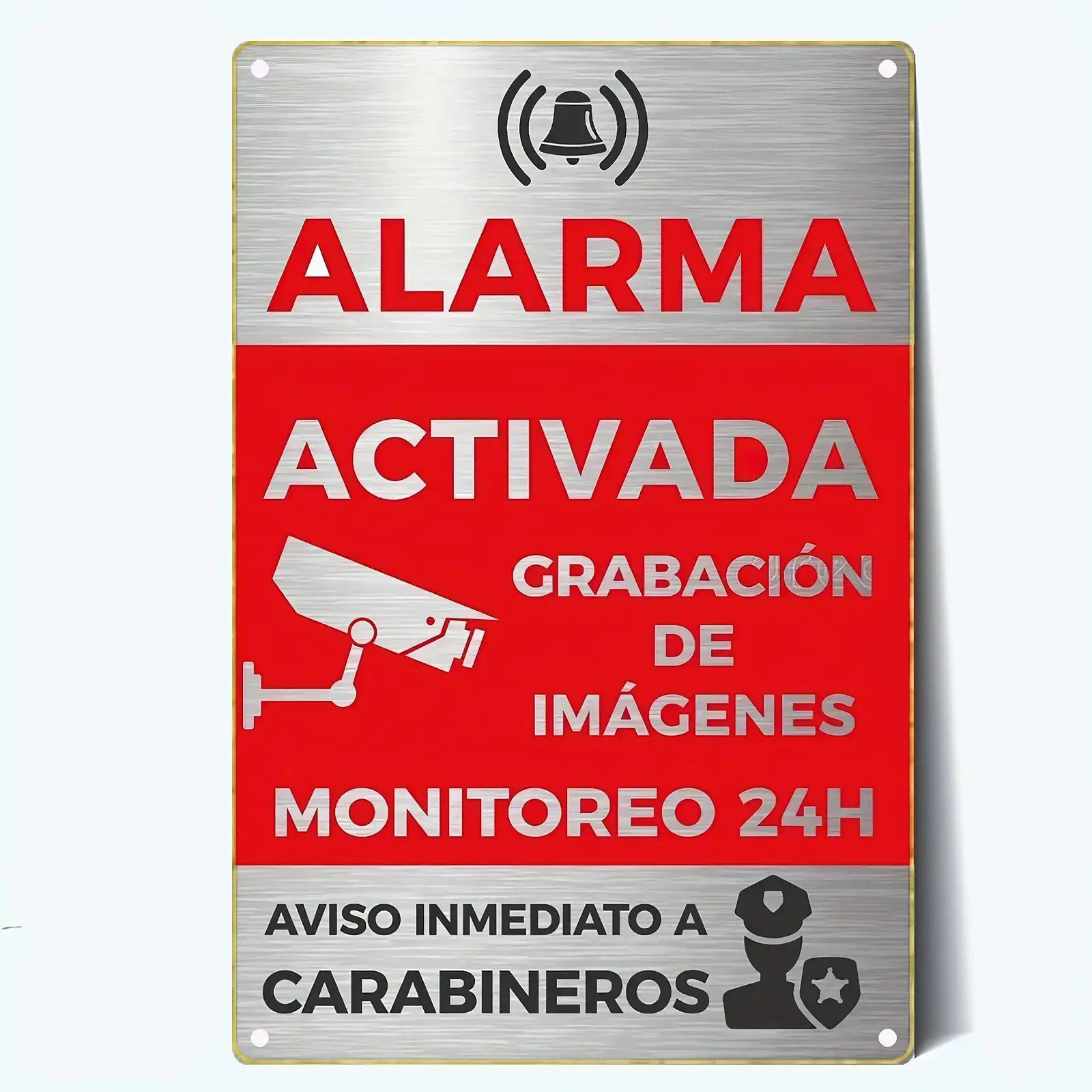 Home Security Logo - İspanyolca Güvenlik Alarmı İşareti 'Alarma Activada'