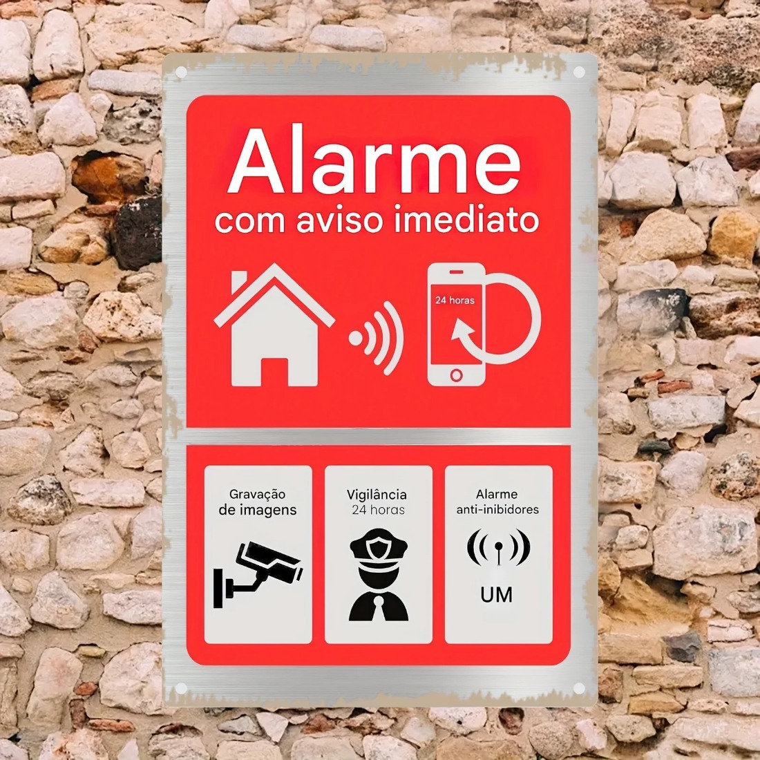 Home Security Logo - Vintage Metal Tabela 'Güvenlik Alarmı' –