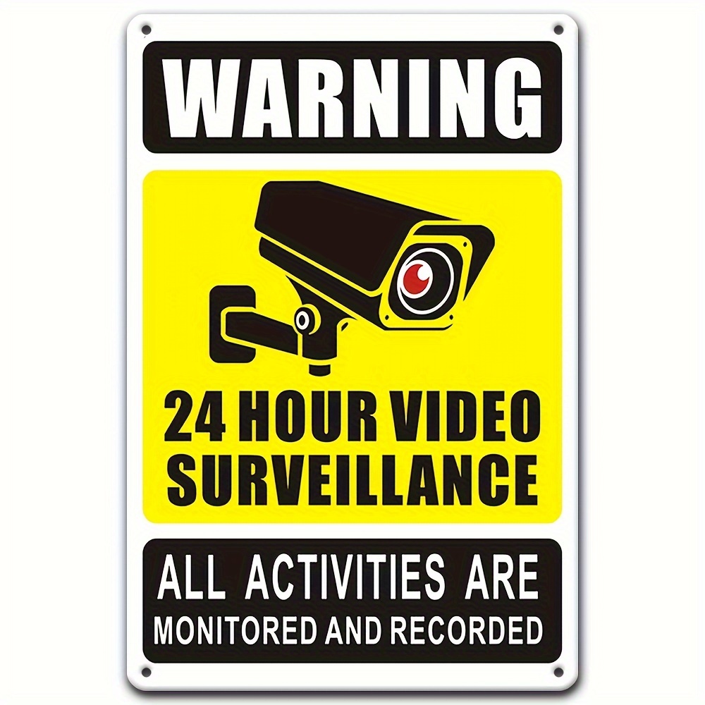 Home Security Outdoor Cameras - 7/24 Video Gözetim Uyarı Levhası -