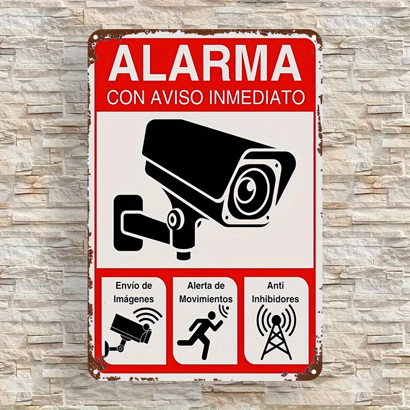 Home Security Logo - Güvenlik Kamerası Alarm İşareti - İspanyolca
