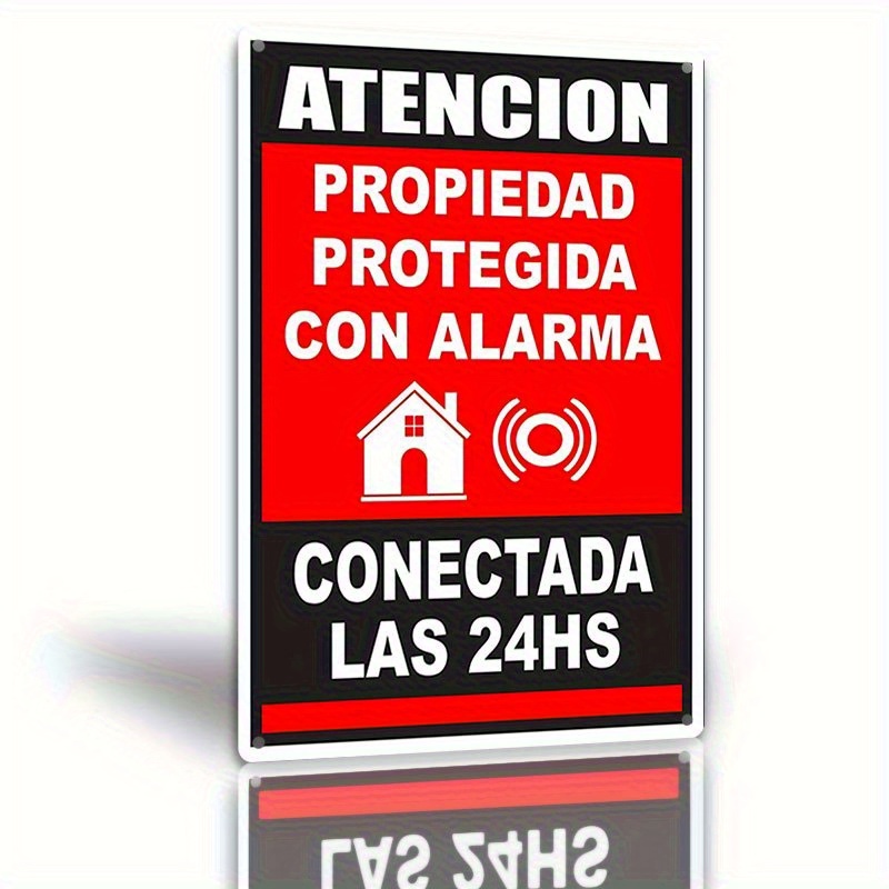 Home Security Logo - Vintage Metal Tabela - İspanyol Alarm