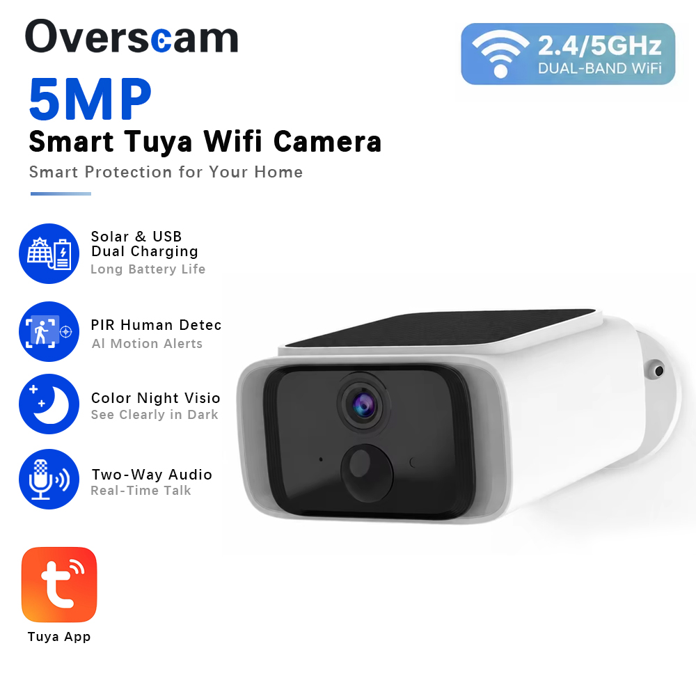 Home Security Outdoor Camera System - Tuya 5MP Güneş Enerjili Güvenlik Kamerası